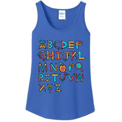 Back To School Alphabet Kindergarten Teacher Cool Gift Ladies Essential Tank