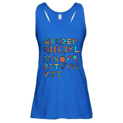 Back To School Alphabet Kindergarten Teacher Cool Gift Ladies Essential Flowy Tank