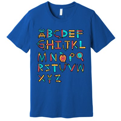 Back To School Alphabet Kindergarten Teacher Cool Gift Premium T-Shirt