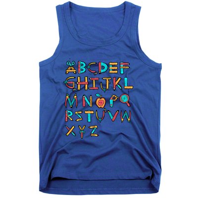 Back To School Alphabet Kindergarten Teacher Cool Gift Tank Top