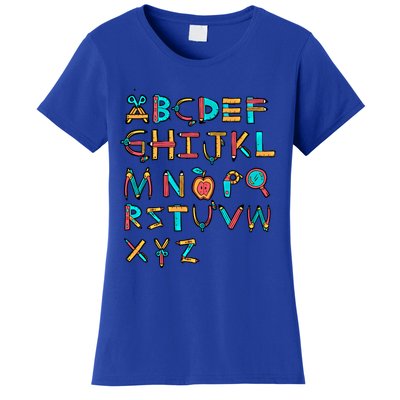 Back To School Alphabet Kindergarten Teacher Cool Gift Women's T-Shirt