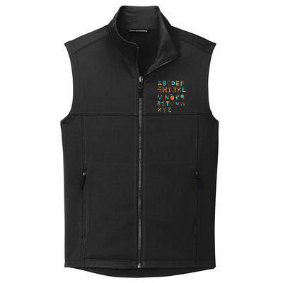 Back To School Alphabet Kindergarten Teacher Cool Gift Collective Smooth Fleece Vest