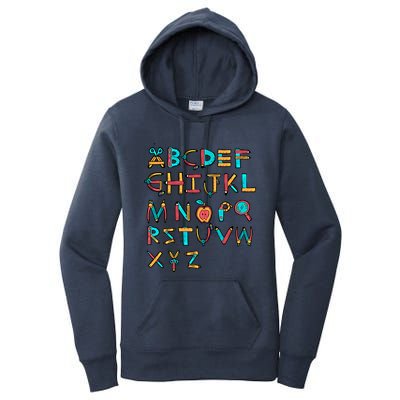 Back To School Alphabet Kindergarten Teacher Cool Gift Women's Pullover Hoodie