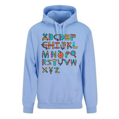 Back To School Alphabet Kindergarten Teacher Cool Gift Unisex Surf Hoodie