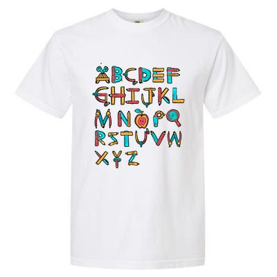 Back To School Alphabet Kindergarten Teacher Cool Gift Garment-Dyed Heavyweight T-Shirt