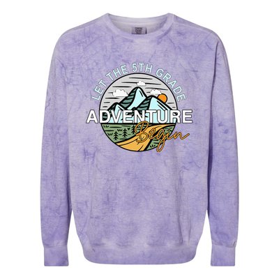 Back To School Let The 5th Grade Adventure Begin Fifth Grade Colorblast Crewneck Sweatshirt