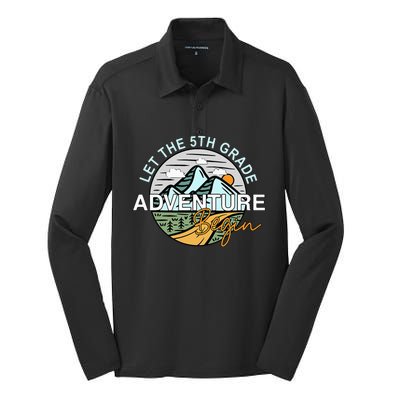 Back To School Let The 5th Grade Adventure Begin Fifth Grade Silk Touch Performance Long Sleeve Polo