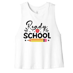 Back To School Readiness Graphic Women's Racerback Cropped Tank