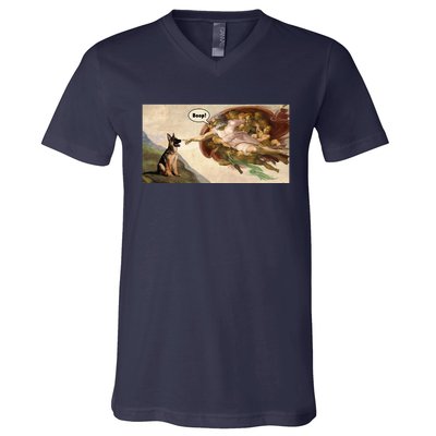 Boop The Snoot Of A German Shepherd Funny Dog Meme V-Neck T-Shirt