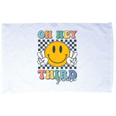 Back To School Oh Hey Third Grade Retro Teacher Student Microfiber Hand Towel