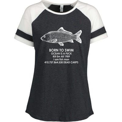 Born To Swim Ocean Is A Fuck Enza Ladies Jersey Colorblock Tee