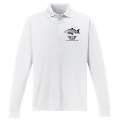 Born To Swim Ocean Is A Fuck Performance Long Sleeve Polo