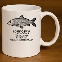 Born To Swim Ocean Is A Fuck 11oz C Handle Ceramic Mug