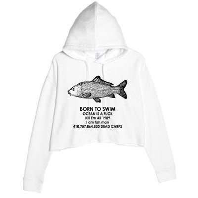 Born To Swim Ocean Is A Fuck Crop Fleece Hoodie