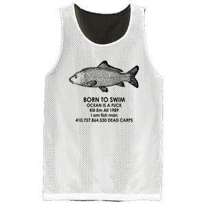 Born To Swim Ocean Is A Fuck Mesh Reversible Basketball Jersey Tank