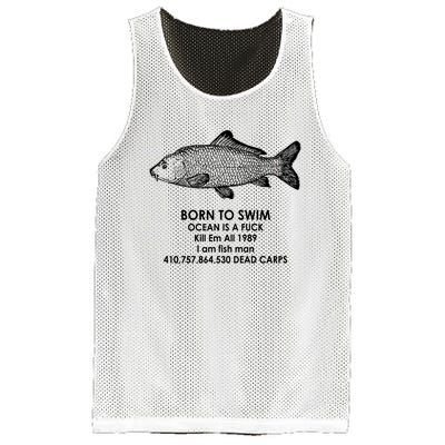 Born To Swim Ocean Is A Fuck Mesh Reversible Basketball Jersey Tank