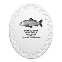 Born To Swim Ocean Is A Fuck Ceramic Oval Ornament