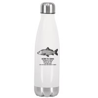 Born To Swim Ocean Is A Fuck Stainless Steel Insulated Water Bottle