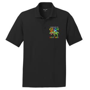 Back To School I'm Ready To Crush Second Grade Dinosaur PosiCharge RacerMesh Polo