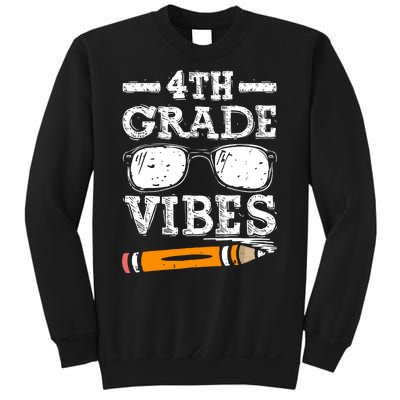 Back To School 4th Grade Vibes Glasses Pencil First Day Teacher Sweatshirt