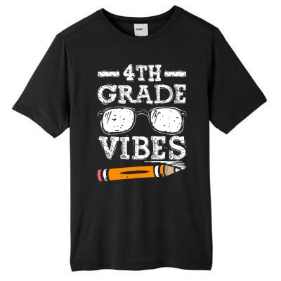 Back To School 4th Grade Vibes Glasses Pencil First Day Teacher Tall Fusion ChromaSoft Performance T-Shirt