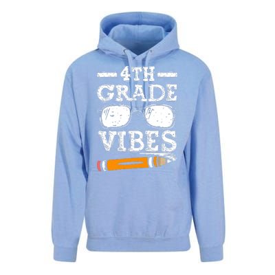 Back To School 4th Grade Vibes Glasses Pencil First Day Teacher Unisex Surf Hoodie