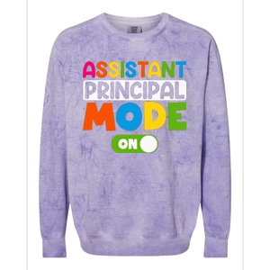 Back To School Assistant Principal Mode On Colorblast Crewneck Sweatshirt