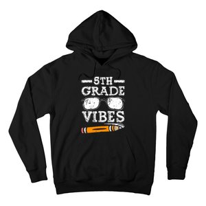 Back To School 5th Grade Vibes Glasses Pencil First Day Teacher Hoodie