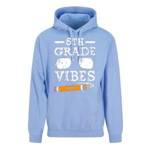 Back To School 5th Grade Vibes Glasses Pencil First Day Teacher Unisex Surf Hoodie