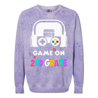 Back To School Game On 2nd Grade Funny Gamer Kids Colorblast Crewneck Sweatshirt