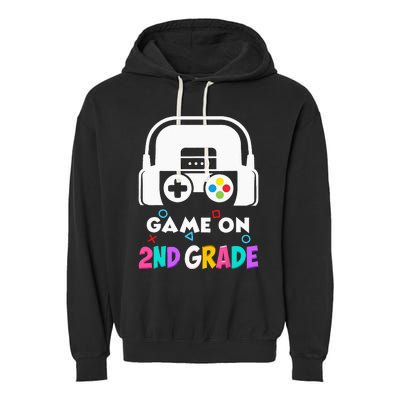 Back To School Game On 2nd Grade Funny Gamer Kids Garment-Dyed Fleece Hoodie