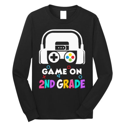 Back To School Game On 2nd Grade Funny Gamer Kids Long Sleeve Shirt