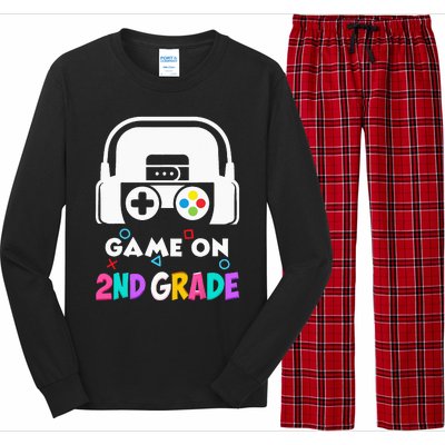 Back To School Game On 2nd Grade Funny Gamer Kids Long Sleeve Pajama Set