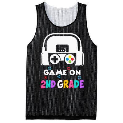 Back To School Game On 2nd Grade Funny Gamer Kids Mesh Reversible Basketball Jersey Tank