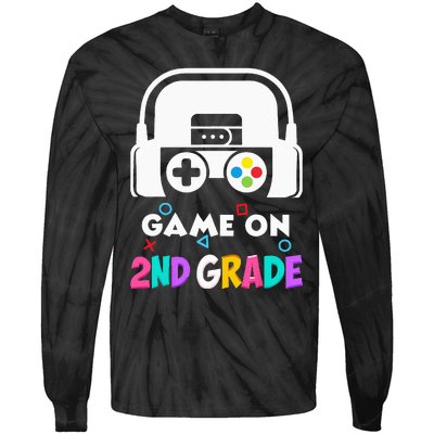 Back To School Game On 2nd Grade Funny Gamer Kids Tie-Dye Long Sleeve Shirt