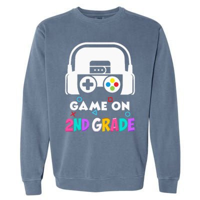 Back To School Game On 2nd Grade Funny Gamer Kids Garment-Dyed Sweatshirt