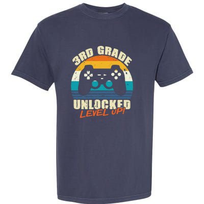 Back To School 3rd Grade Unlocked Level Up Gamer Garment-Dyed Heavyweight T-Shirt