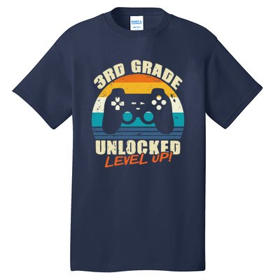 Back To School 3rd Grade Unlocked Level Up Gamer Tall T-Shirt