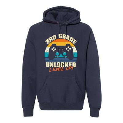 Back To School 3rd Grade Unlocked Level Up Gamer Premium Hoodie