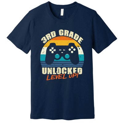 Back To School 3rd Grade Unlocked Level Up Gamer Premium T-Shirt