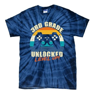 Back To School 3rd Grade Unlocked Level Up Gamer Tie-Dye T-Shirt