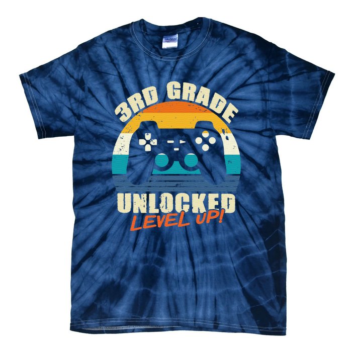 Back To School 3rd Grade Unlocked Level Up Gamer Tie-Dye T-Shirt