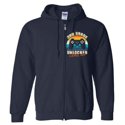 Back To School 3rd Grade Unlocked Level Up Gamer Full Zip Hoodie