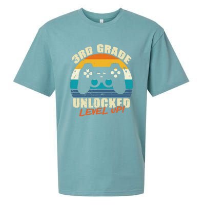 Back To School 3rd Grade Unlocked Level Up Gamer Sueded Cloud Jersey T-Shirt