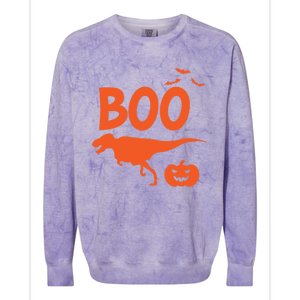 Boo Trex Spooky Halloween Dinosaur Gift Colorblast Crewneck Sweatshirt