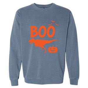 Boo Trex Spooky Halloween Dinosaur Gift Garment-Dyed Sweatshirt