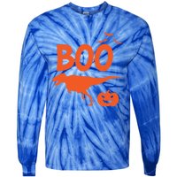 Boo Trex Spooky Halloween Dinosaur Gift Tie-Dye Long Sleeve Shirt