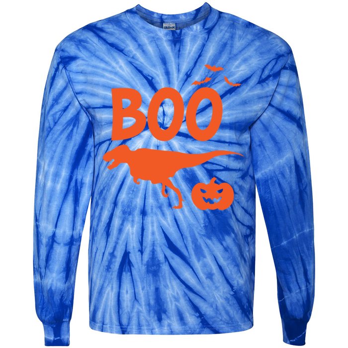 Boo Trex Spooky Halloween Dinosaur Gift Tie-Dye Long Sleeve Shirt