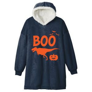 Boo Trex Spooky Halloween Dinosaur Gift Hooded Wearable Blanket