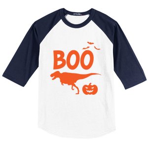 Boo Trex Spooky Halloween Dinosaur Gift Baseball Sleeve Shirt